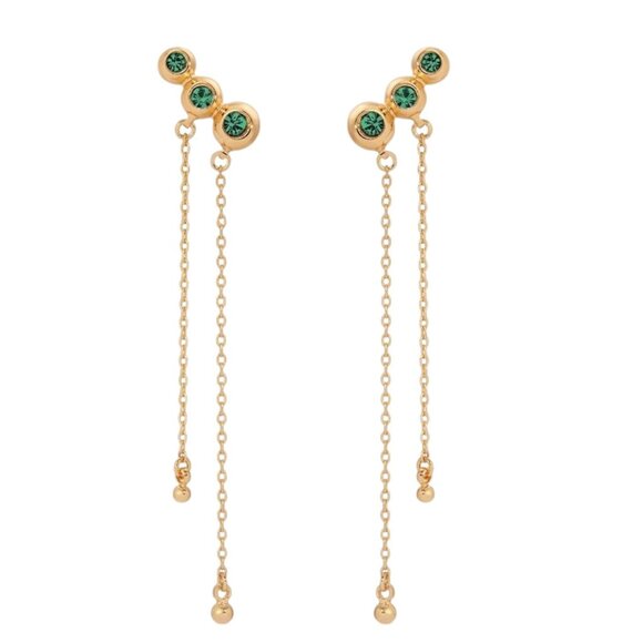 Ettika 18K Gold Plated‎ Emerald City Waterfall Earrings - Picture 1 of 6